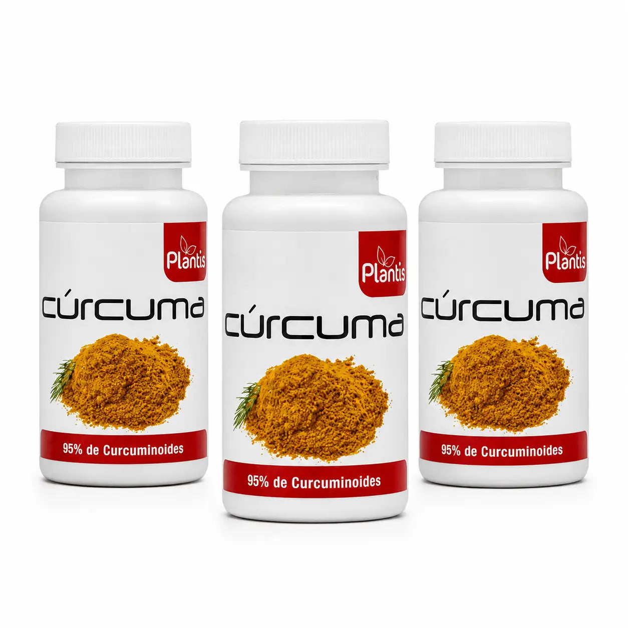 Plantis Cúrcuma 60 Cápsulas, embalagem de 3