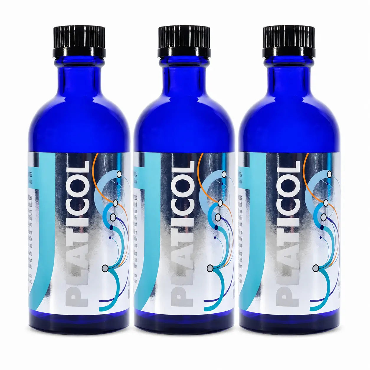 Plantis Platicol Prata Coloidal 20 ppm, 100 ml, embalagem de 3