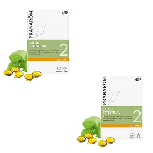 Pranarôm Oleocaps 2 Alívio gastrointestinal e urinário, 2X30 cápsulas