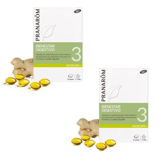 Pranarom Oleocaps 3 Bem-estar Digestivo, 2X30 Cápsulas