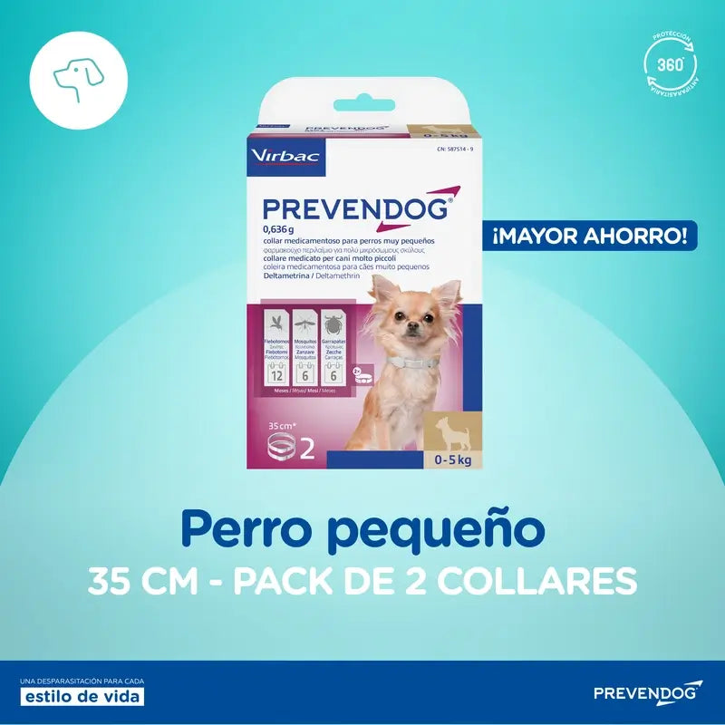 Virbac Prevendog Coleira Antiparasitária 35 cm 2 unidades