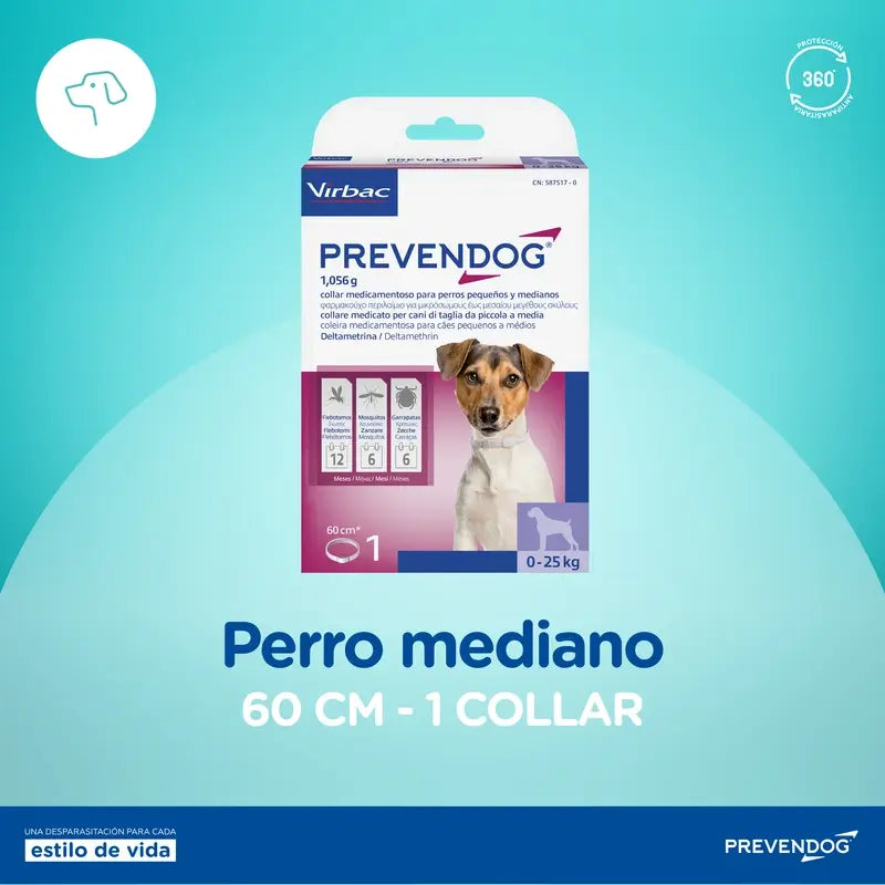 Virbac Prevendog Coleira Anti-Parasita 60 Cm, 1 Unidade