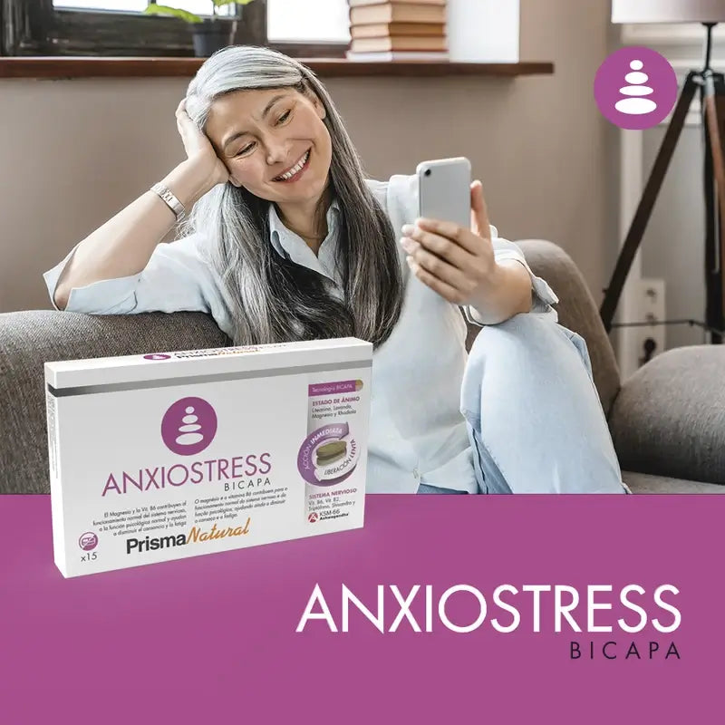 Prisma Natural Anxio-Stress Bicapa, 15 Comprimidos