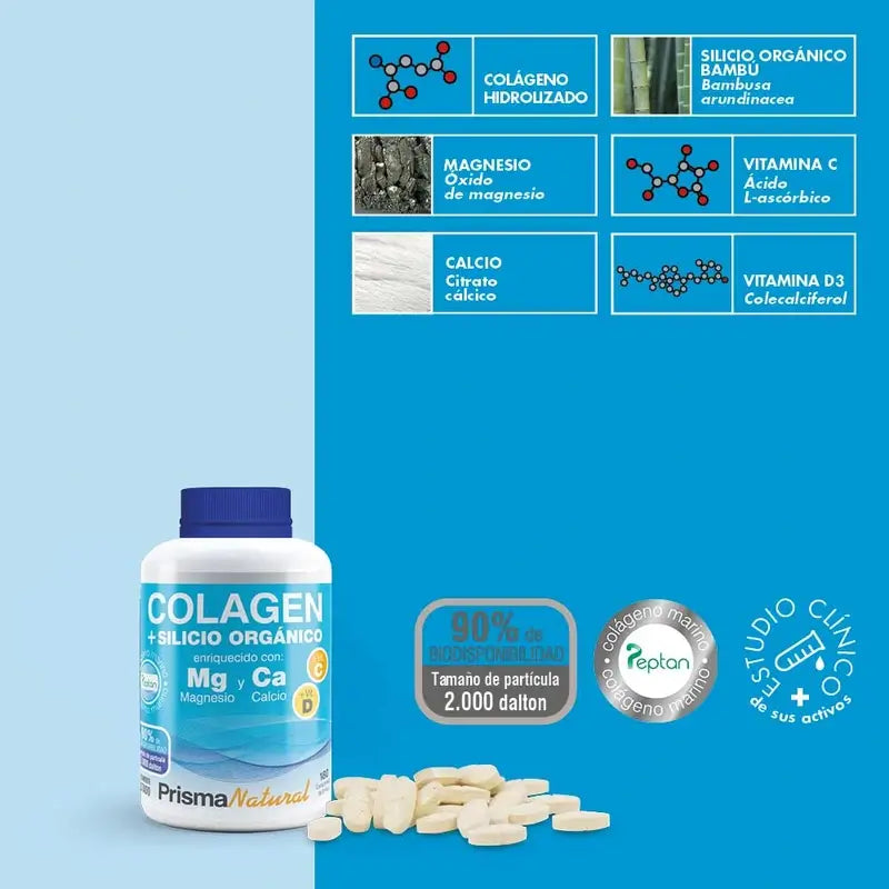 Prisma Natural Marine Collagen Peptan + Organic Silicon, 180 Comprimidos