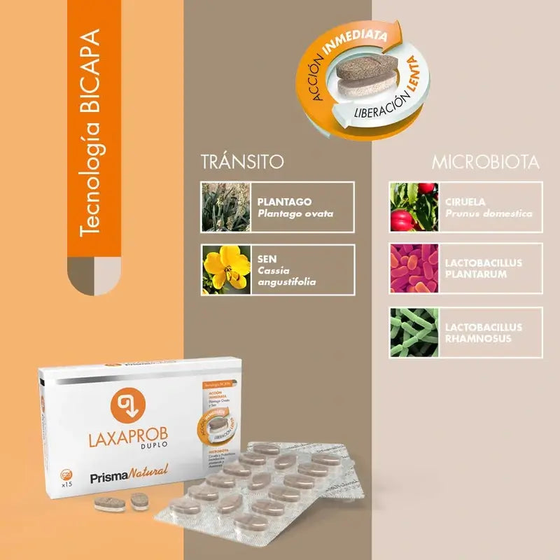 Prisma Natural Laxaprob Bicapa, 15 Comprimidos
