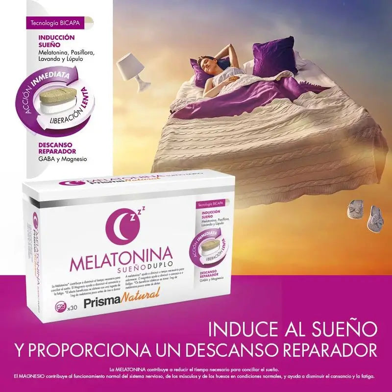 Prisma Natural Melatonin Bicapa Sleep, 30 comprimidos