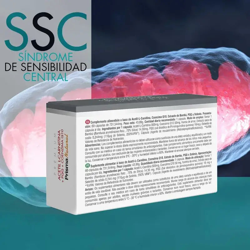 Prisma Premium Acetil L-Carnitina + Pqq + Coenzima Q10, 60 cápsulas