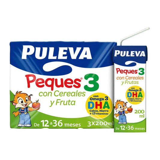 Puleva Peques 3 Crescimento Cereais e Frutos 3X200 ml 10 unidades