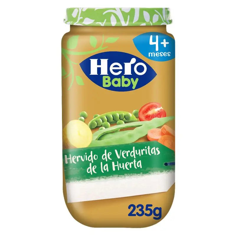 Frascos de legumes de jardim cozidos Hero Baby, 235Gr