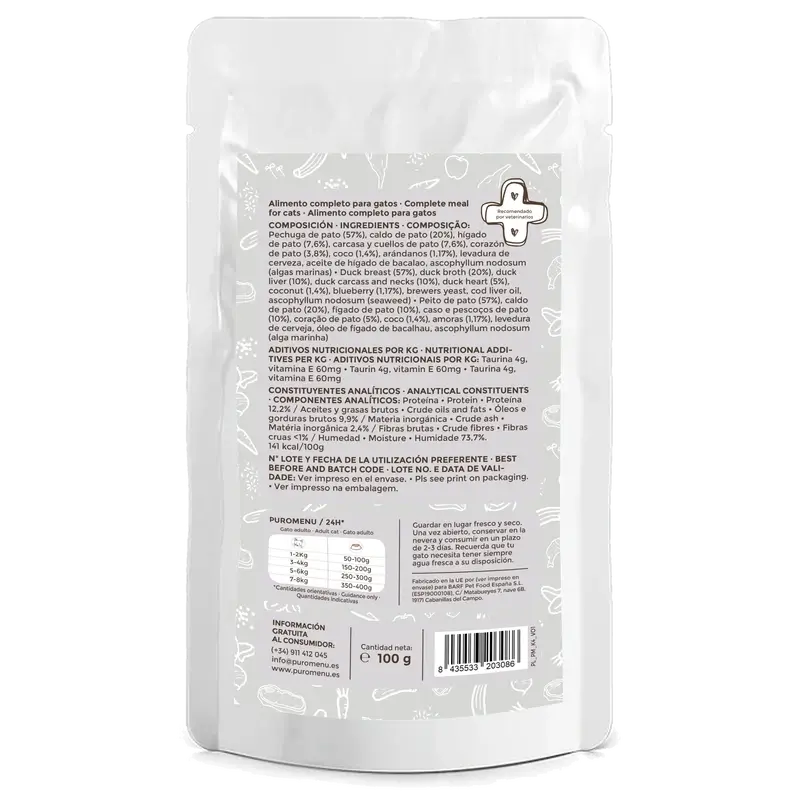 Puromenu Menu ronronar sem fim , 1 unidade