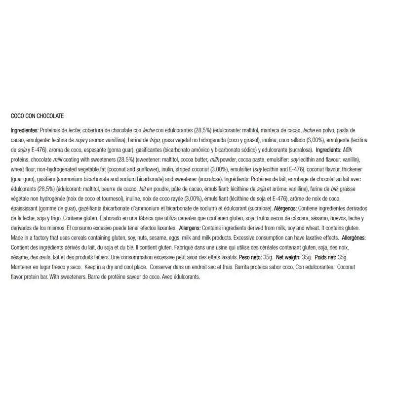 Barras de refeição de proteína Pwd Chocolate de coco 12Uds.