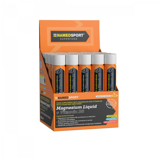 Suplemento desportivo Named Magnesium Liquid+Vitamin B6, 20 frascos de 25 ml