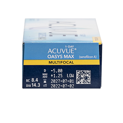 Acuvue Oasys 1 Day With Hydraluxe Daily Toric Lenses , 30 unidades - +2.00,-1.25,10,8.5,14.30