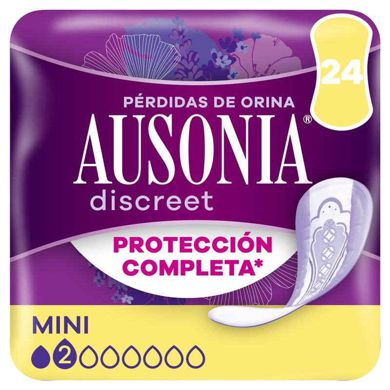 Ausonia Discreet Women's Urine Loss Pads Mini, 24 unidades