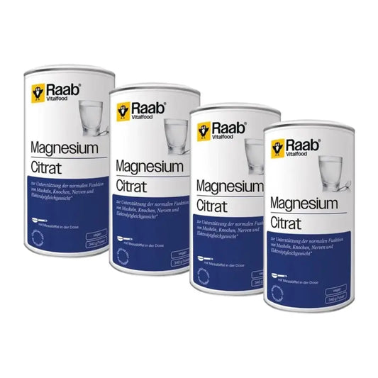 Raab Vitalfood Citrato de Magnésio em Pó Embalagem 4 x 340Gr. Sg Vegan