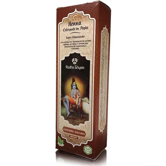 Pasta Radhe Shyam Henna Castanho Escuro, 200 ml