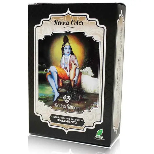 Radhe Shyam Henna Pó Castanho Escuro Profundo, 100 g