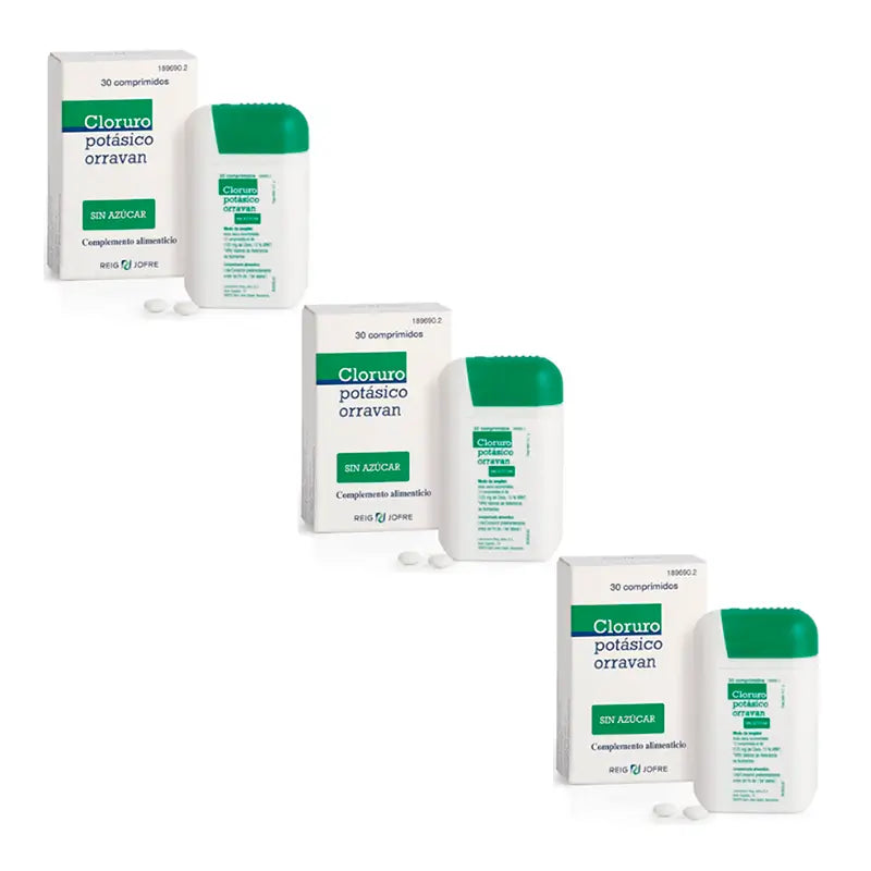 Reig Jofre Triplo Cloreto de Potássio 3 x 30 comprimidos Boca seca