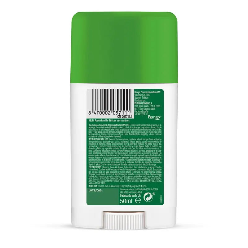 Relec Fuerte Familiar Stick Repelente de Mosquitos, 50 ml