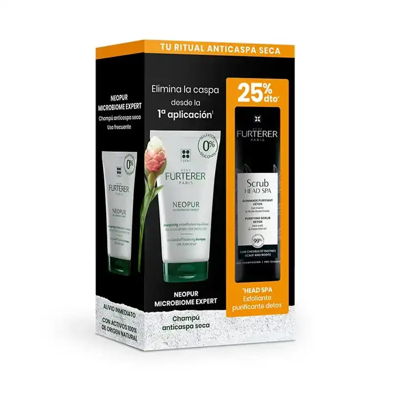 Rene Furterer Neopur Champô Seco Anti-caspa 150 ml + Head Spa Esfoliante Desintoxicante Purificante 150 ml