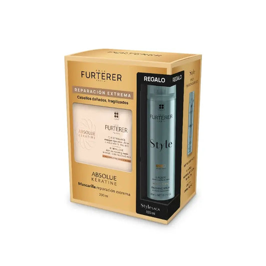 René Furterer Rf Pack Abs Máscara de Queratina 200 ml + Style Laca 100 ml