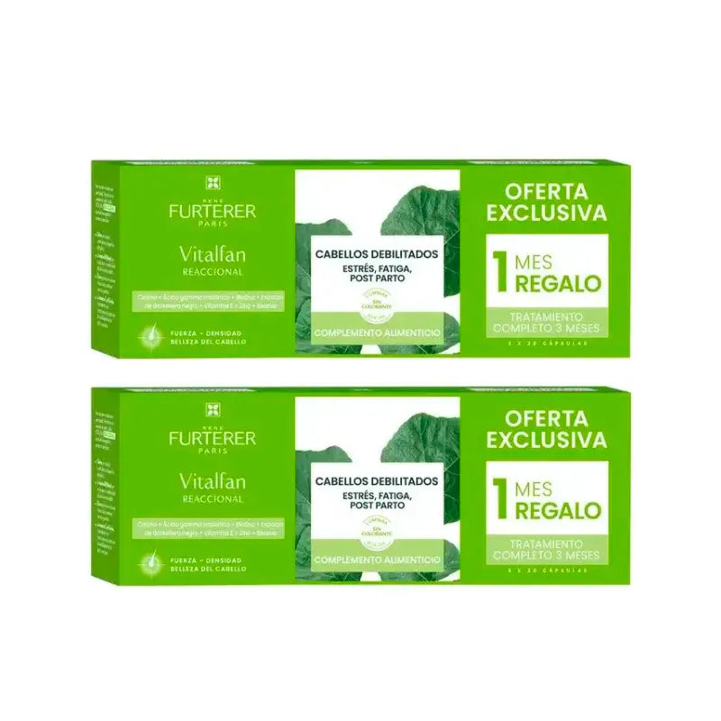 Rene Furterer Vitalfan Anticaida Reacional, Embalagem 2 x 30 cápsulas