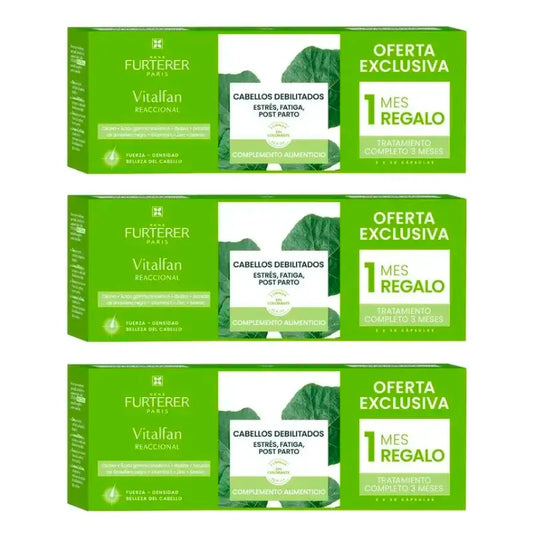 Rene Furterer Vitalfan Anticaida Reacional, Embalagem 3 x 30 cápsulas