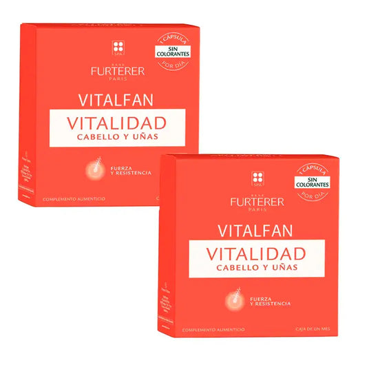 Rene Furterer Vitalfan Vitality Cabelo e Unhas, Embalagem 2 x 30 cápsulas