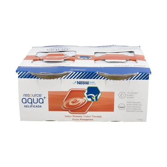 Resource Aqua + Resource Aqua+ Gelled 4X125G Sabor a toranja