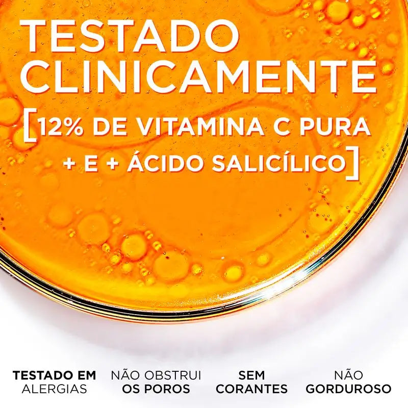 L'Oréal Paris Revitalift Clinical Serum [Wrinkle-Tone-Pores] Com 12% de Vitamina C Pura + Vitamina E + Ácido Salicílico.