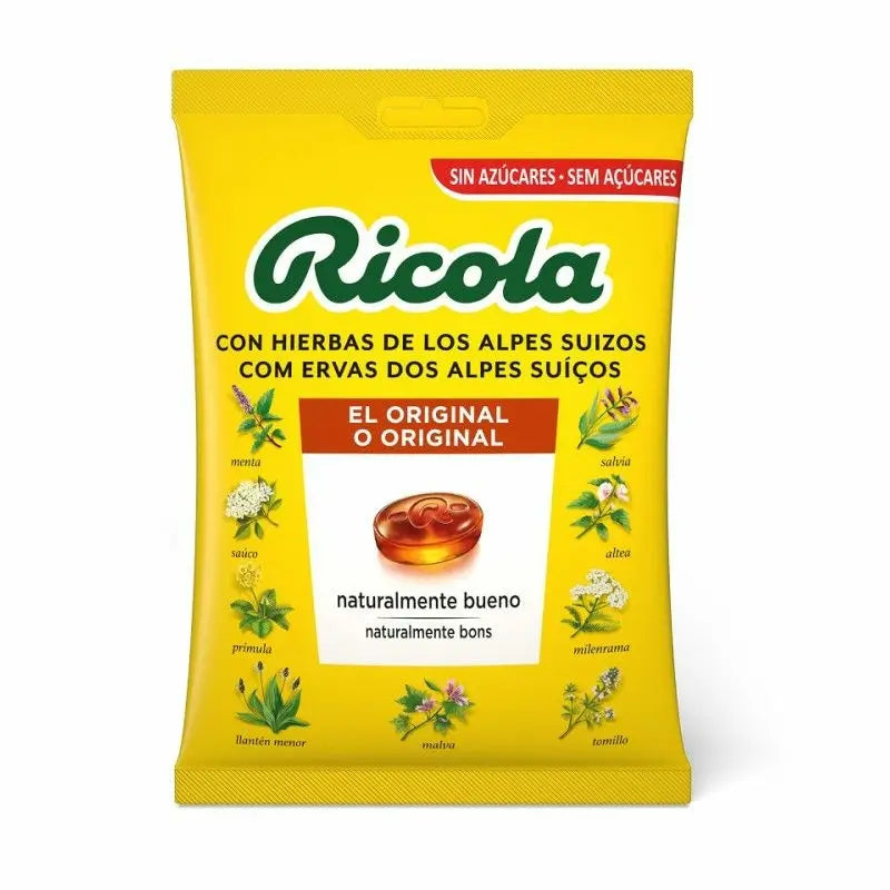BALAS DE RICOLA SEM ERVAS AÇUCARADAS COM SACO DE STEVIA 70 G