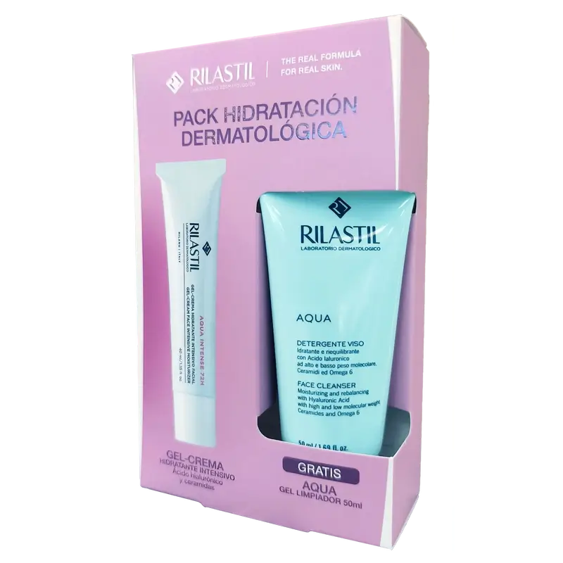 Rilastil Aqua Hidratante Dermatológico Facial, 40 ml + 500 ml