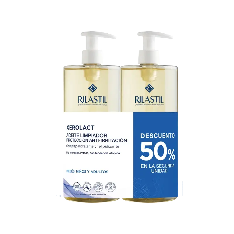 Rilastil Duplo Xerolact Oil 2A 50% Desconto 1L, 1000ml + 1000ml