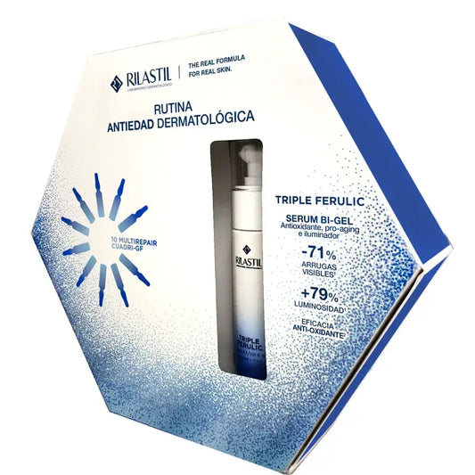 Pacote de Natal Rilastil Radiance, 30 ml + 10 ampolas x 1,5 ml