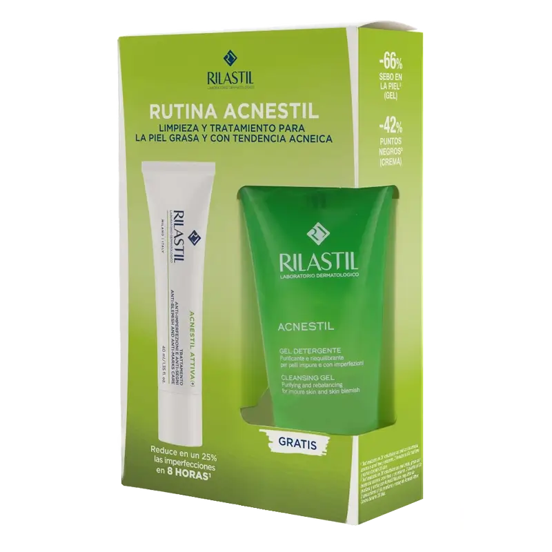 Rilastil Acnestil Acne Derma Routine Pack, 40 ml + 50 ml