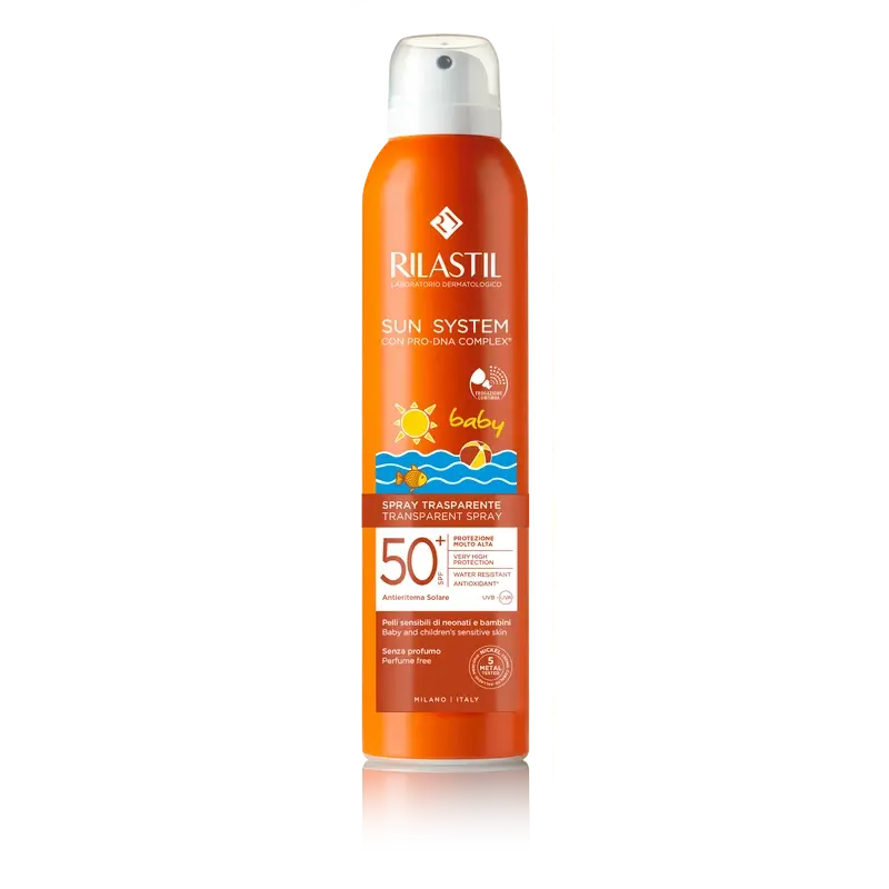 Rilastil Sun System SPF 50+ Baby Transparent Spray Transparente, 200 ml