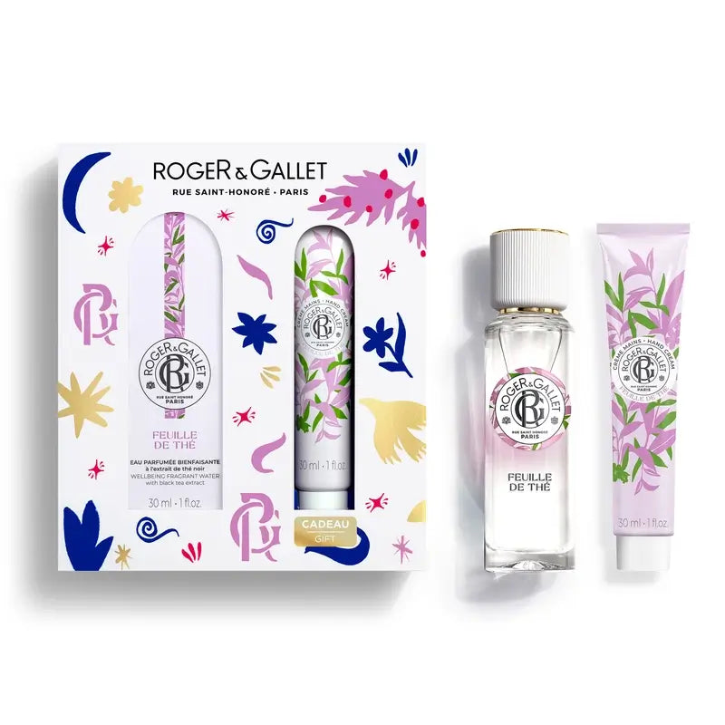 Roger & Gallet Feuille De Thé Wellness Água Perfumada + Creme de Mãos Wellness Baú, 60 ml