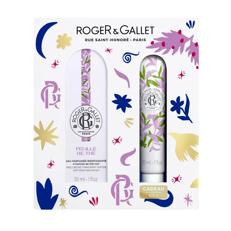 Roger & Gallet Feuille De Thé Wellness Água Perfumada + Creme de Mãos Wellness Baú, 60 ml