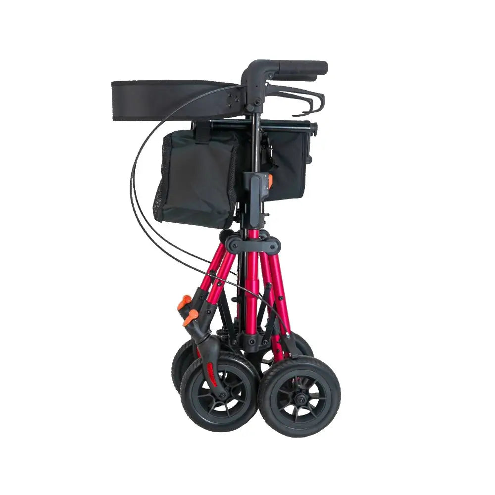 Andador compacto em alumínio, vermelho