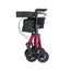 Andador compacto em alumínio, vermelho