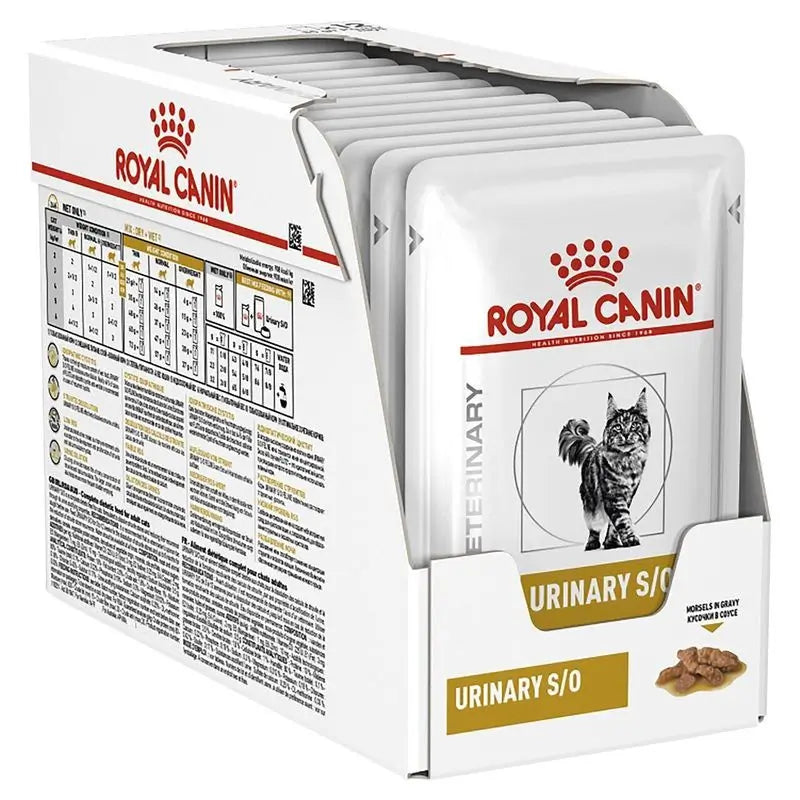 Royal Canin Veterinary Urinary S/O Salsa Caja 12X85Gr, comida húmeda para gatos