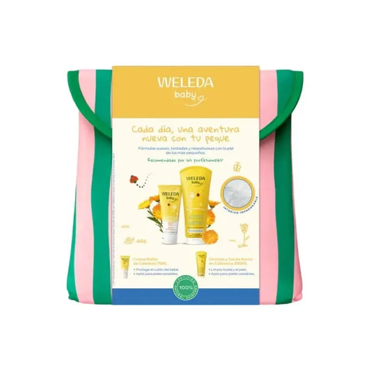 Rotina Baby Calêndula com bolsa de higiene para o verão