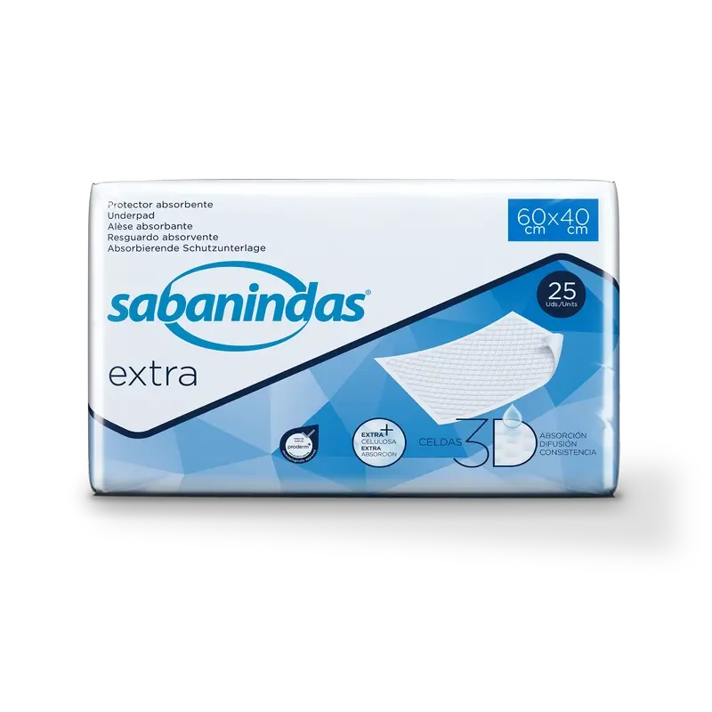 Sabanindas Extra Small Absorbent Pad 60 X 40 Cm. , 25 unid.