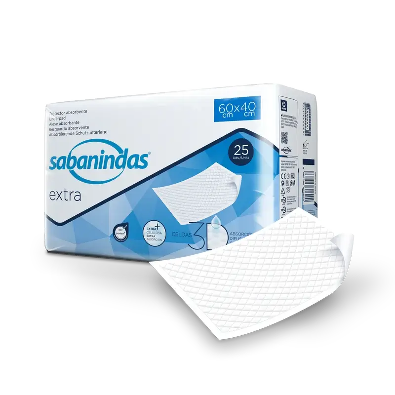 Sabanindas Extra Small Absorbent Pad 60 X 40 Cm. , 25 unid.