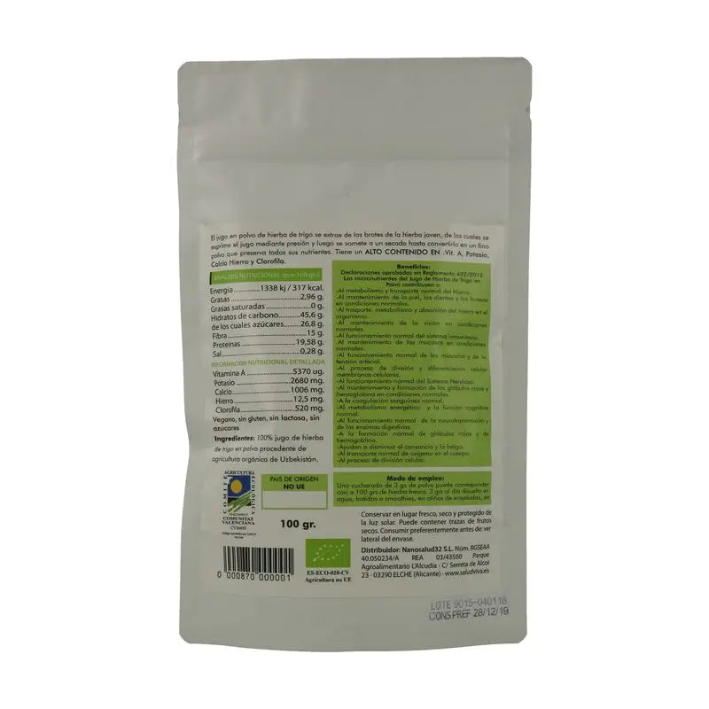 Salud Viva Sumo de Erva de Trigo Eco , 100 g