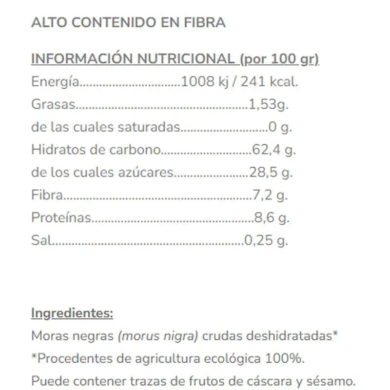 Salud Viva Amoras 140Gr. Eco Sg S/A Vegan