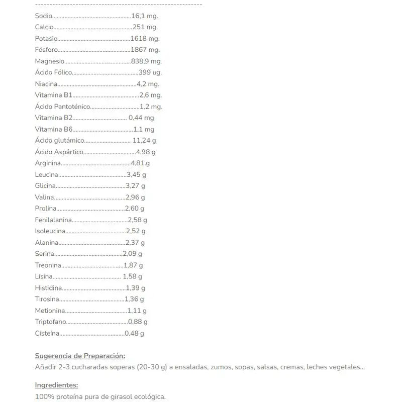 Salud Viva Proteína de Girassol 55% 200Gr Bio Sg S/A Vegan