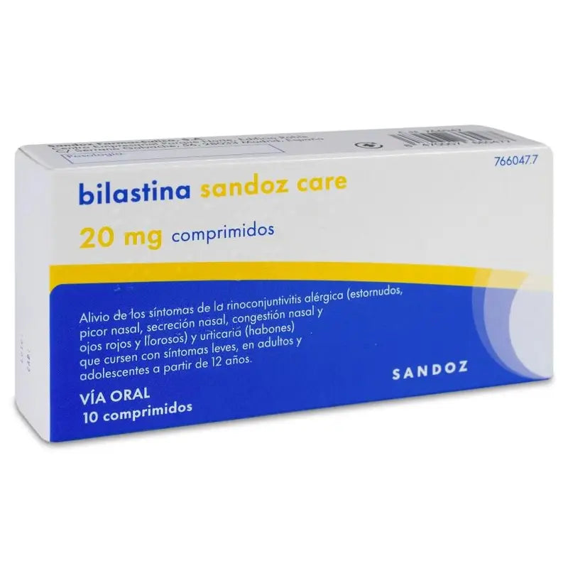 Sandoz Care Bilastine 20 Mg, 10 Comprimidos