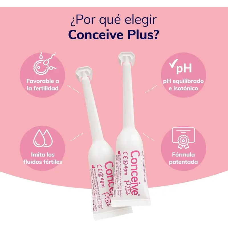 Sasmar Conceive Plus Lubrificante, 8 aplicadores de dose única