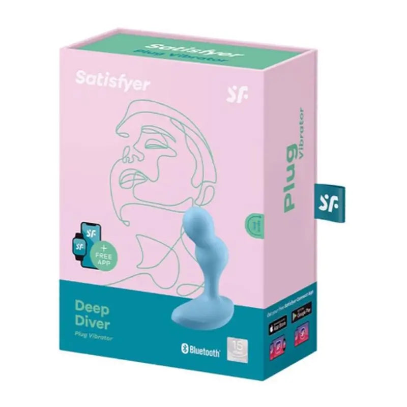 Satisfyer Connect Deep Diver Vibrating Plug App - Azul